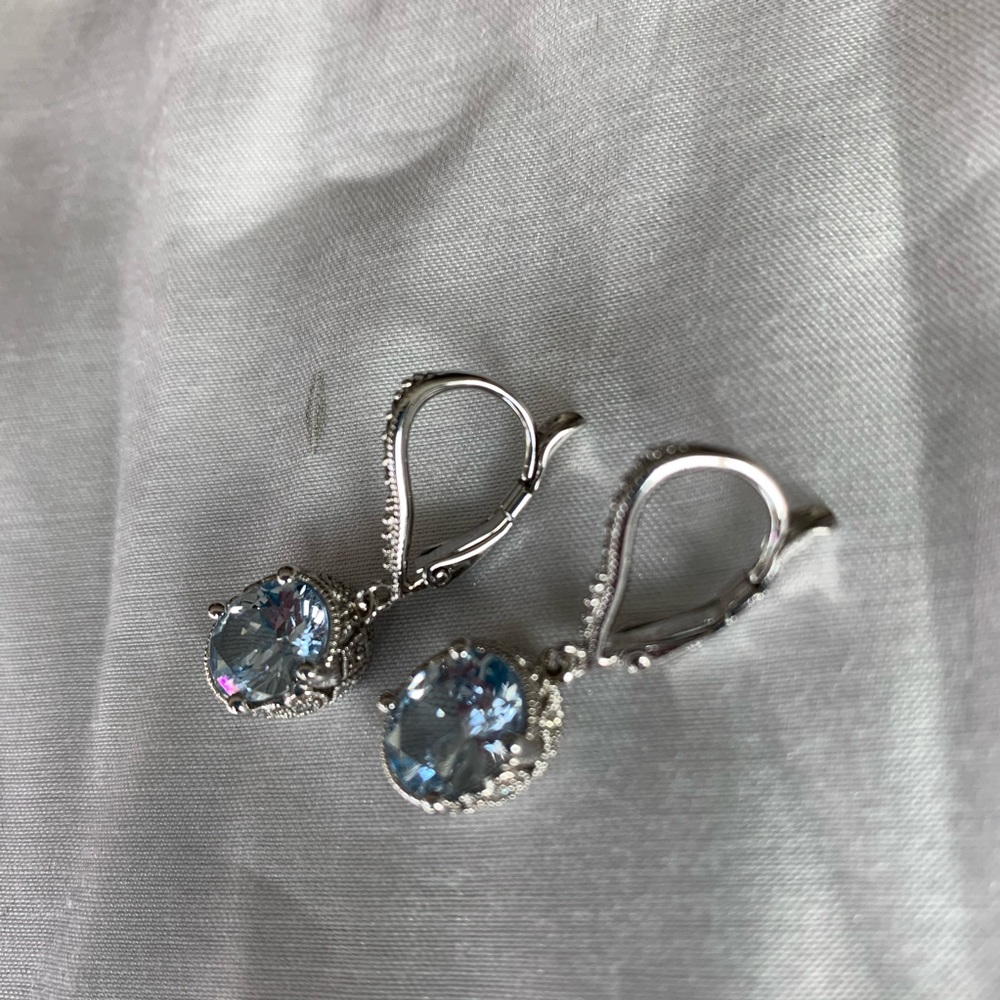 Blue quartz & Sterling earrings